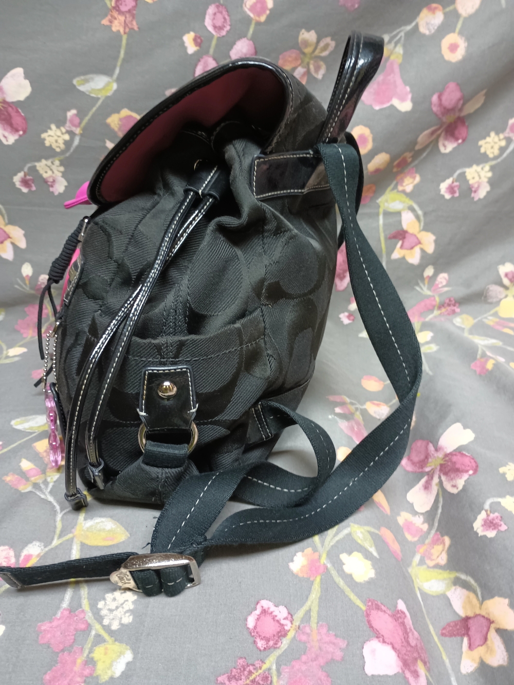 π COACH KYRA DAISY SIGNATURE NYLON BACKPACK ONLY π - Picture 7 of 9